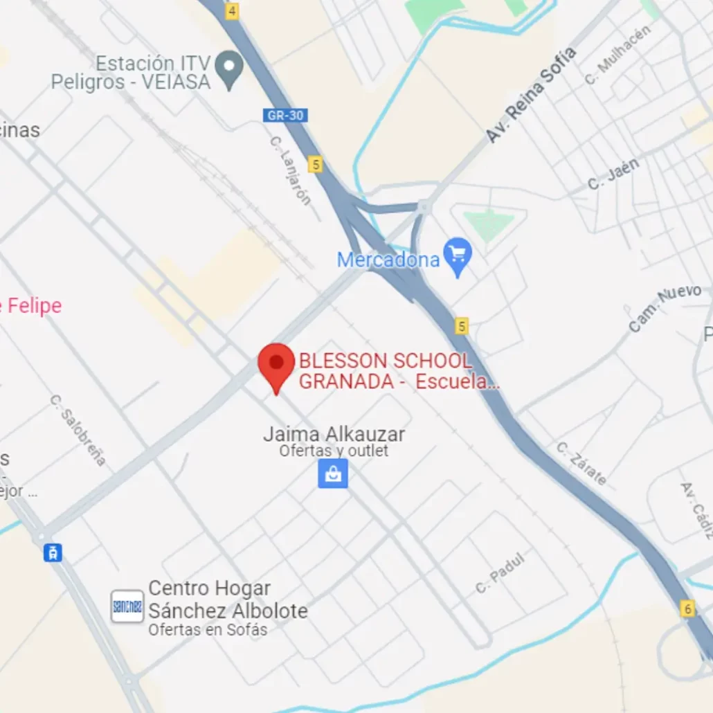 mapa de dirección blesson school granada